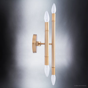 A stunning ULB2230 Mid-Century Modern Wall Sconce with a luxurious gold finish.