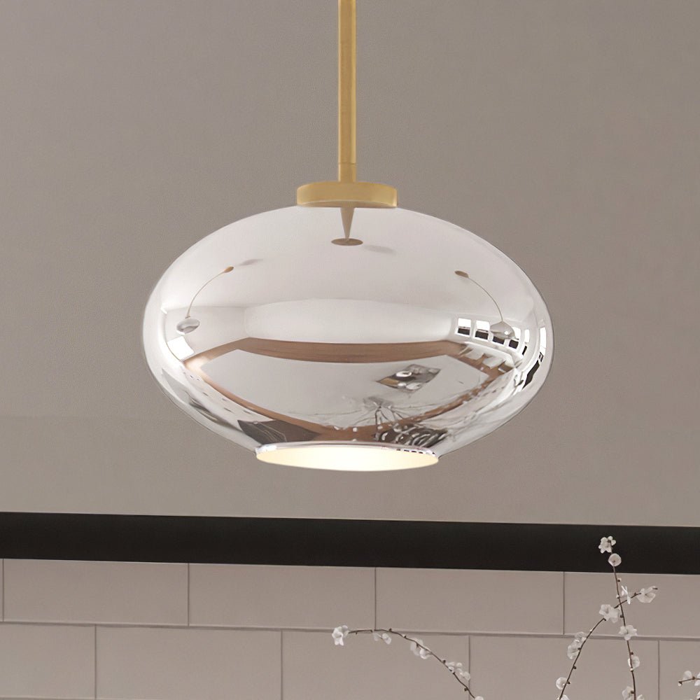 ULB2250 Mid-Century Modern Pendant 7''H x 10''W, Brushed Brass