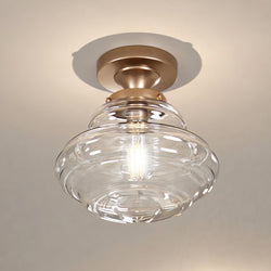 A gorgeous ULB2301 Modern Farmhouse Ceiling Lamp with a clear glass shade.