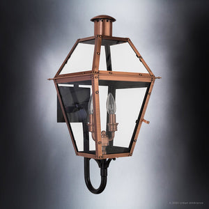 Urban Ambiance - Wall Sconce - UQL1370 Rustic Outdoor Wall Sconce, 24''H x 11''W, Rustic Copper Finish, Paris Collection -