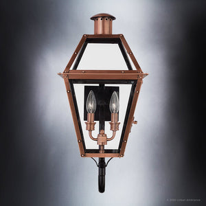 Urban Ambiance - Wall Sconce - UQL1370 Rustic Outdoor Wall Sconce, 24''H x 11''W, Rustic Copper Finish, Paris Collection -