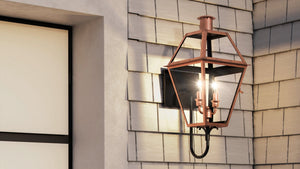 Urban Ambiance - Wall Sconce - UQL1370 Rustic Outdoor Wall Sconce, 24''H x 11''W, Rustic Copper Finish, Paris Collection -