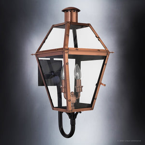 Urban Ambiance - Wall Sconce - UQL1370 Rustic Outdoor Wall Sconce, 24''H x 11''W, Rustic Copper Finish, Paris Collection -