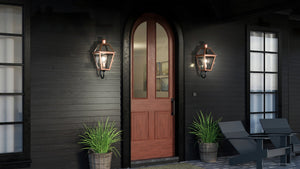 Urban Ambiance - Wall Sconce - UQL1371 Rustic Outdoor Wall Sconce, 21''H x 10''W, Rustic Copper Finish, Paris Collection -