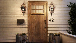 Urban Ambiance - Wall Sconce - UQL1371 Rustic Outdoor Wall Sconce, 21''H x 10''W, Rustic Copper Finish, Paris Collection -