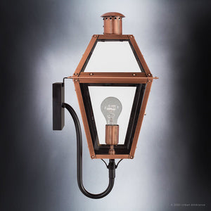 Urban Ambiance - Wall Sconce - UQL1371 Rustic Outdoor Wall Sconce, 21''H x 10''W, Rustic Copper Finish, Paris Collection -