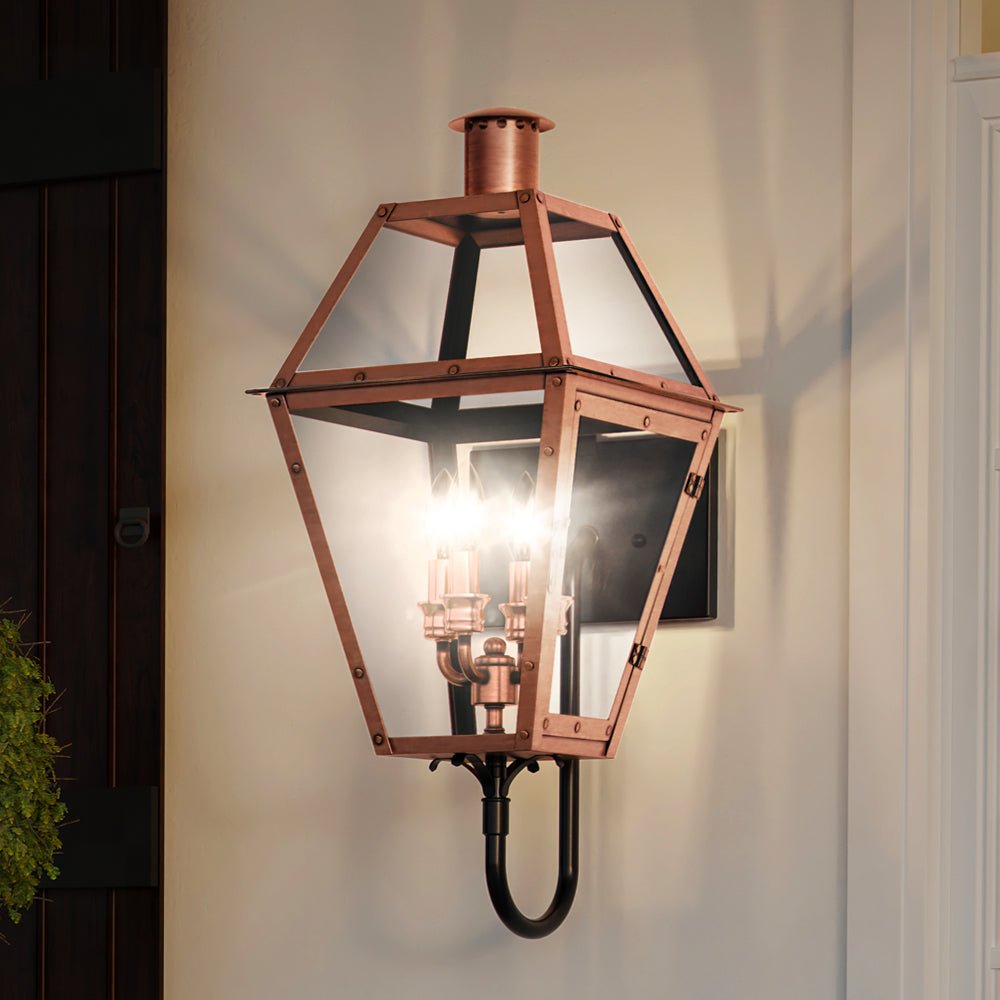 Rustic External Light UQL1374 Rustic Outdoor Pendant, 30''H x 28''W, Rustic Copper Finish, P ...