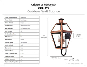 Urban Ambiance - Outdoor Wall Light - UQL1372 Historic Outdoor Wall Light, 29