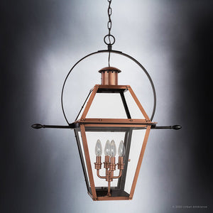 Urban Ambiance - Pendant - UQL1374 Rustic Outdoor Pendant, 30''H x 28''W, Rustic Copper Finish, Paris Collection -