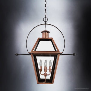 Urban Ambiance - Pendant - UQL1374 Rustic Outdoor Pendant, 30''H x 28''W, Rustic Copper Finish, Paris Collection -