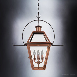 Urban Ambiance - Pendant - UQL1374 Rustic Outdoor Pendant, 30''H x 28''W, Rustic Copper Finish, Paris Collection -