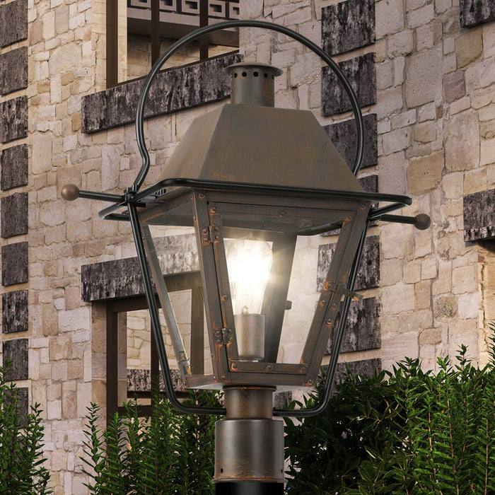UQL1375 Historic Outdoor Post/Pier Light, 22.75"H x 17.75"W, Bygone Bronze Finish, Paris Collection