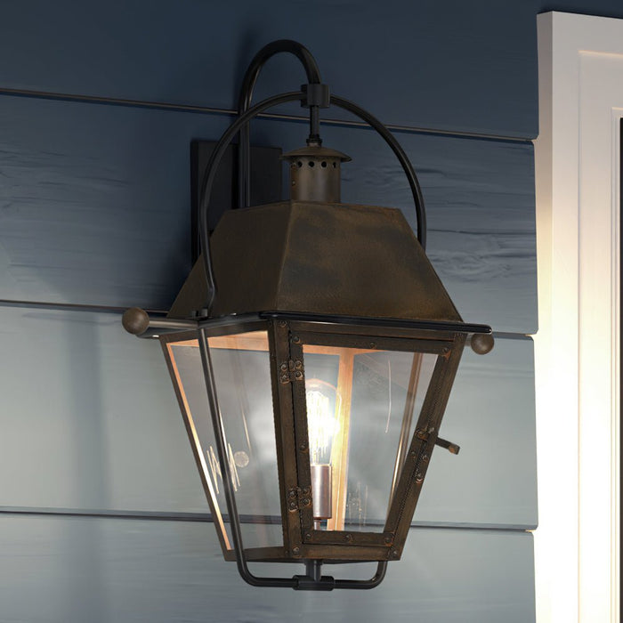 UQL1376 Historic Outdoor Wall Light, 22.5"H x 17.75"W, Bygone Bronze Finish, Paris Collection