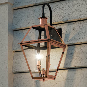 Urban Ambiance - Outdoor Wall Light - UQL1382 Historic Outdoor Wall Light, 22.5"H x 10.5"W, Rustic Copper Finish, Paris Collection -
