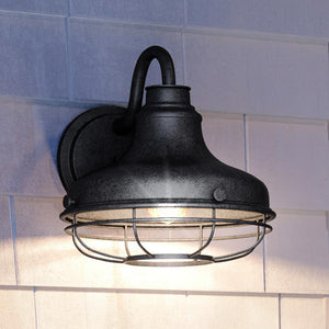 A unique and beautiful Urban Ambiance UQL1571 Nautical Outdoor Wall Sconce 10.5''H x 10''W in a Seasoned Iron Finish, from the Dover Collection