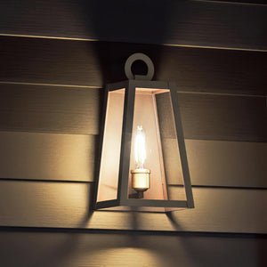 A beautiful Urban Ambiance outdoor wall light on a wooden luxury lamp.