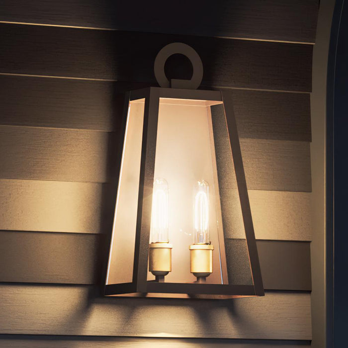 UQL1622 Art Deco Outdoor Wall Sconce 19''H x 10''W, Black Bronze Finish, Aveley Collection