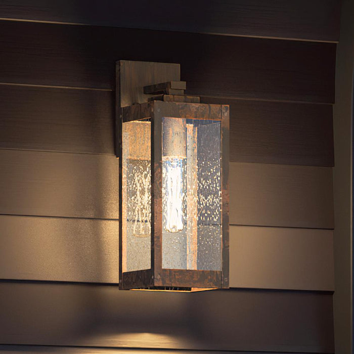 UQL1632 Modern Farmhouse Outdoor Wall Sconce 14.25''H x 5''W, Bygone Bronze Finish, Quincy Collection