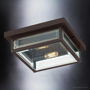 A beautiful outdoor light fixture with a unique glass shade.