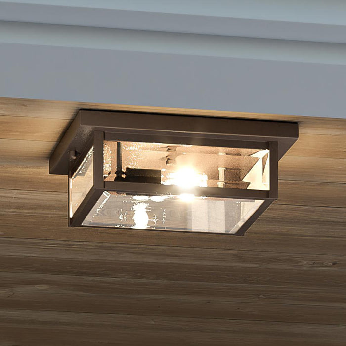 UQL1636 Modern Farmhouse Outdoor Ceiling 4''H x 12''W, Estate Bronze Finish, Quincy Collection