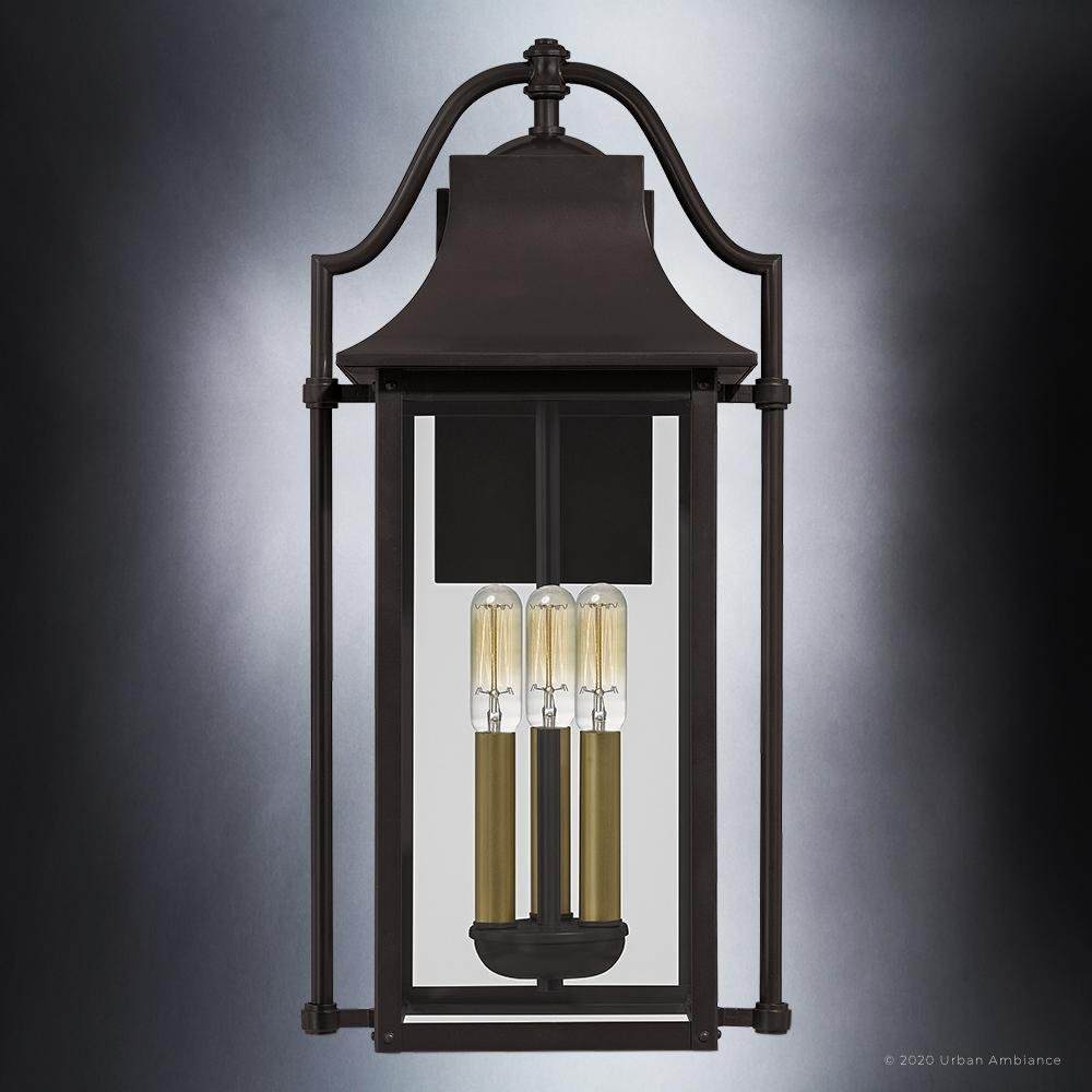 UQL1673 Vintage Outdoor Wall Sconce 21.25''H x 10.5''W, Estate Bronze ...