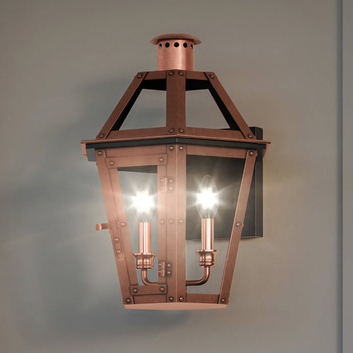 UQL1701 Rustic Outdoor Wall Sconce, 18''H x 12''W, Rustic Copper Finish, Summerville Collection