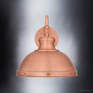 Urban Ambiance - Wall Sconce - UQL1710 Modern Farmhouse Outdoor Wall Sconce, 12''H x 13''W, Rustic Copper Finish, Clemson Collection -