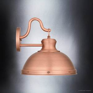 Urban Ambiance - Wall Sconce - UQL1710 Modern Farmhouse Outdoor Wall Sconce, 12''H x 13''W, Rustic Copper Finish, Clemson Collection -
