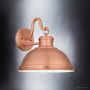 Urban Ambiance - Wall Sconce - UQL1710 Modern Farmhouse Outdoor Wall Sconce, 12''H x 13''W, Rustic Copper Finish, Clemson Collection -