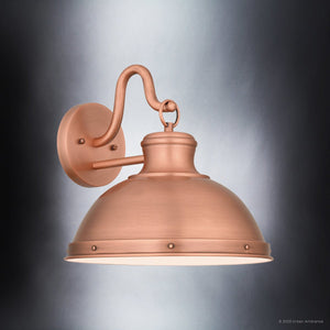 Urban Ambiance - Wall Sconce - UQL1710 Modern Farmhouse Outdoor Wall Sconce, 12''H x 13''W, Rustic Copper Finish, Clemson Collection -