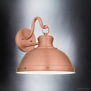 Urban Ambiance - Wall Sconce - UQL1711 Modern Farmhouse Outdoor Wall Sconce, 14''H x 15''W, Rustic Copper Finish, Clemson Collection -