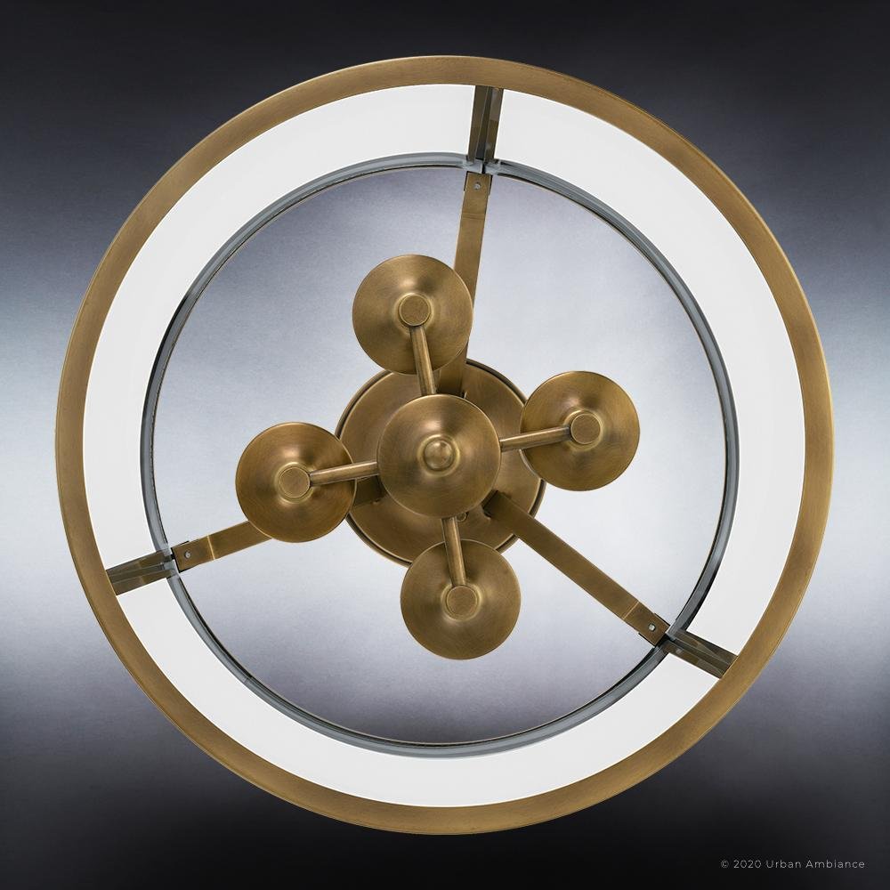 UQL3650 Traditional Ceiling 14.5''H x 16''W, Rustic Brass