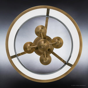 An Urban Ambiance brass ceiling lamp with a circular design, Guildford Collection.