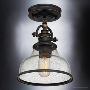 A gorgeous lighting fixture, the UQL3662 Traditional Ceiling 10.5''H x 8''W from the Pasadena Collection by Urban Ambiance showcases a Parisian Bronze Finish and