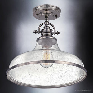 A beautiful Urban Ambiance UQL3669 Traditional Ceiling 12.5''H x 13.5''W light fixture with a clear glass shade.
