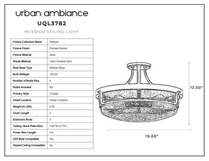 Gorgeous Parisian Bronze Finish ceiling light from the Andover Collection.