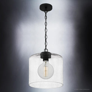 A gorgeous Urban Ambiance UQL3791 Modern Farmhouse Pendant with a beautiful clear glass shade.