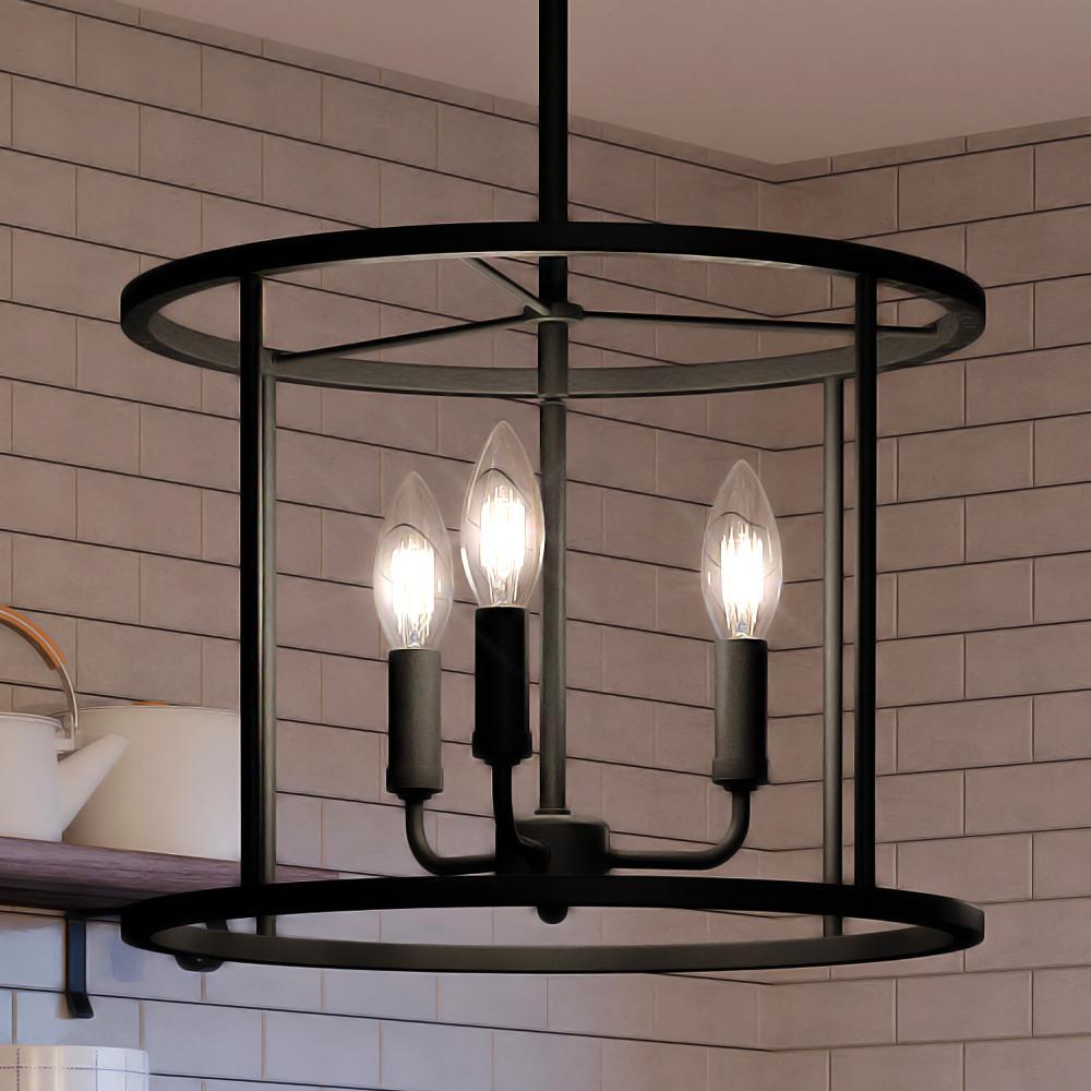 Modern Chandelier Black 1000x1000 UQL3794 Modern Farmhouse Chandelier 18''H x 14''W, Matte Black Finish, – Urban Ambiance