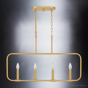 A beautiful UQL3796 Modern Farmhouse Chandelier lighting fixture with an Olde Brass Finish from the Bideford Collection by Urban Ambiance.