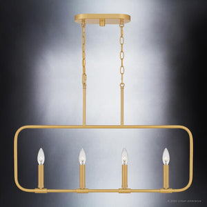 A luxury lighting fixture, the UQL3796 Modern Farmhouse Chandelier from the Bideford Collection features an Olde Brass Finish and measures 19.75''H x 32''W