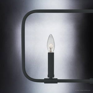 Urban Ambiance - Chandelier - UQL3797 Modern Farmhouse Chandelier 19.75''H x 32''W, Matte Black Finish, Bideford Collection -