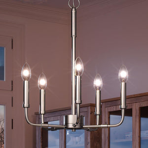 An Urban Ambiance UQL3801 Modern Farmhouse Chandelier 21.25''H x 18''W, Polished Chrome Finish, Bideford Collection with luxury and gorgeous lighting fixture