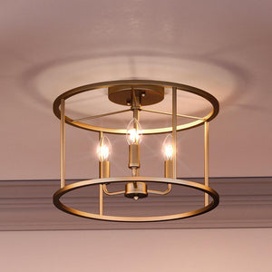 An UQL3808 Modern Farmhouse Ceiling light with three unique lights in a beautiful lighting fixture.