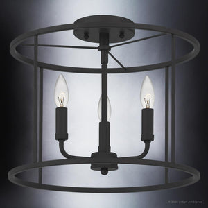 A unique lighting fixture, the UQL3809 Modern Farmhouse Ceiling combines luxury with a matte black finish from the Bideford Collection by Urban Ambiance.