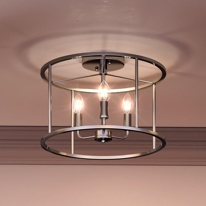 UQL3810 Modern Farmhouse Ceiling 11.75''H x 14''W, Polished Chrome Finish, Bideford Collection