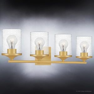Gorgeous UQL3817 Modern Farmhouse Bath Fixtures in a unique Olde Brass Finish from the Bideford Collection by Urban Ambiance.