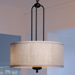 A unique lighting fixture, the UQL3824 Classic Chandelier 23''H x 16''W in Matte Black Finish from the Newquay Collection by Urban Ambiance illuminates a room