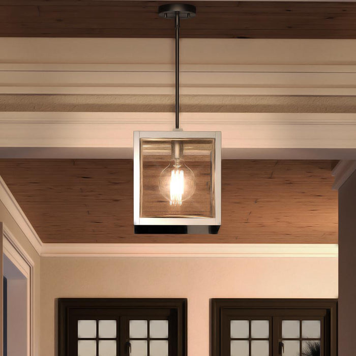 UQL3841 Cosmopolitan Pendant 12.75''H x 10''W, Polished Nickel Finish, Penzance Collection