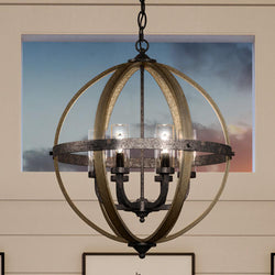 An Urban Ambiance UQL3850 Old World Chandelier with a gorgeous globe lighting fixture.