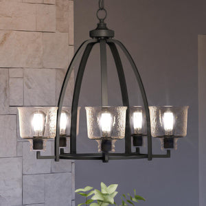 An unique UQL3861 Contemporary Chandelier lighting fixture, 23.5''H x 27''W, Natural Black Finish, Ivybridge Collection by Urban Ambiance with four lights.